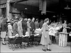 Londoners Waiting in Line for Wartime Rations