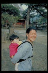 Japanese child carried “papoose style” in Seven Countries Survey village
of Tanushimaru.