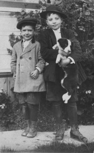 Ancel Keys with Puppy and Colleague