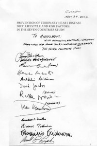 Seven Countries Study: Autographs