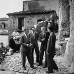 Famous scene of Keys, Delveccio, White, and Kimura in streets of Nicotera, 1957 pilot study