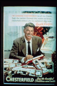 Ron Reagan advertising Chesterfield cigarettes