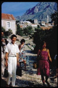 Dalmatia: Noboru Kimura and ECG team in a village