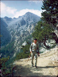 Crete: Noburo Kimura hiking in Samaria Gorge